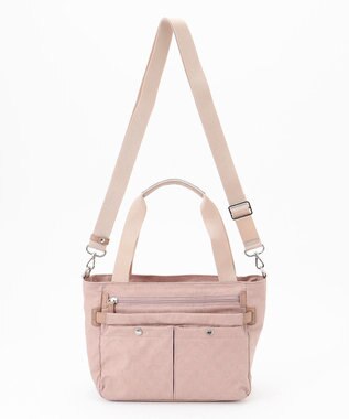 LA BAGAGERIE モノグラム　スクエアナイロントート ピンク