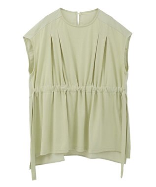 CRAFT STANDARD BOUTIQUE 布帛ウエストギャザー切替チュニック Lime Green