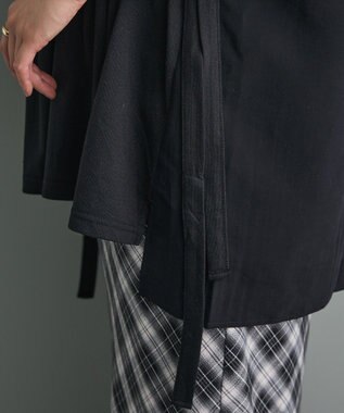 CRAFT STANDARD BOUTIQUE 布帛ウエストギャザー切替チュニック Black