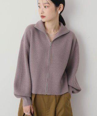 AMERICAN HOLIC ZIPハイネックカーディガン Beige