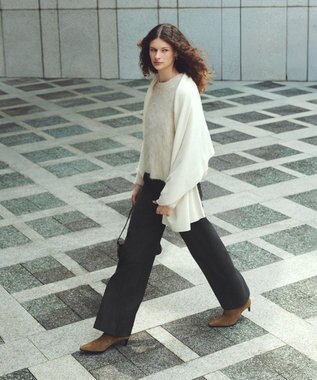 UNFILO L アルパカシャギー クルーネック プルオーバー ベージュ