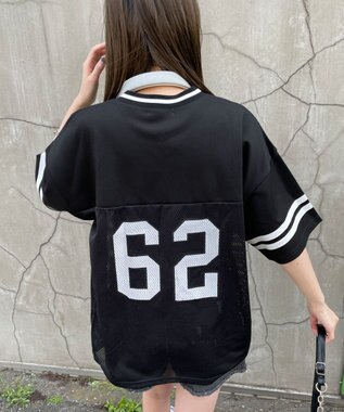 WEGO ナンバリングメッシュビッグT ブラック