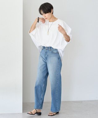 AMERICAN HOLIC 異素材ドッキングドルマンプルオーバー Off White