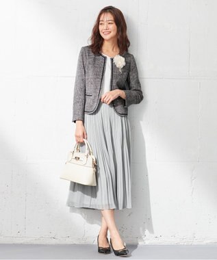 ANY SIS ミニライトボーダー ジャケット シャンブレーネイビー