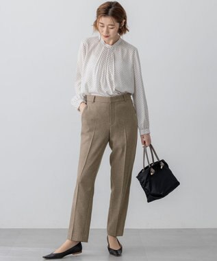 23区 L 【洗える】グラデーションドットプリント ブラウス ホワイト系