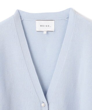 BEIGE， 【WEB限定・洗える】ALSACE / パール釦ウールニットカーディガン Sax