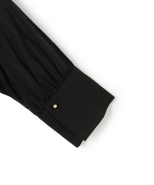 BEIGE， PLUMERIA / コットンシアーギャザーブラウス Black