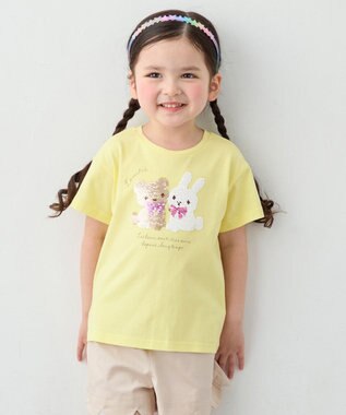 ANY KIDS 【綿100%】ドロップショルダーミラクルスパンコールTシャツ