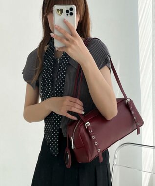 WEGO ミラー付きボストンバッグ レッド