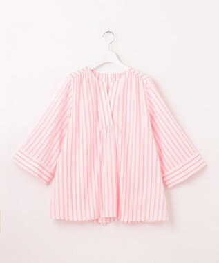 自由区 【洗える】SOMELOSテンセルスキッパー ブラウス オフ×ピンク