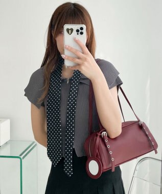 WEGO ミラー付きボストンバッグ レッド