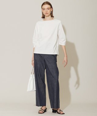 ICB 【接触冷感・UVケア・洗える】 コンフォートプレーティング クレセントスリーブカットソー オフホワイト系