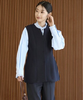 UNFILO L 【VERY×UNFILOコラボ】BEAUTY FORM JERSEY+ ペプラムジレ ネイビー