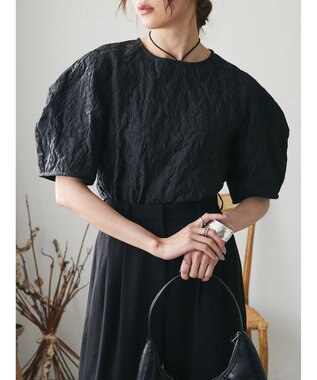 Green Parks AnriettMusee ショート丈ジャガードトップス Black