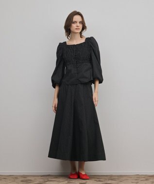 GRACE CONTINENTAL ラメドットタフタジャガードスカート