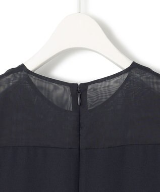 ICB L 【UVケア・接触冷感・速乾・洗える】 FluidBackSatin デザインワンピース ネイビー系