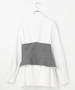 #Newans ビスチェレイヤーシャツ ホワイト×ライトグレー