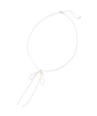 earth music&ecology ロングリボンチェーンネックレス Pink