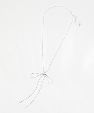 earth music&ecology ロングリボンチェーンネックレス Silver