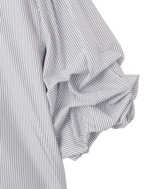 YECCA VECCA タックスリーブスキッパーブラウス Stripe White