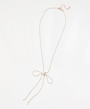 earth music&ecology ロングリボンチェーンネックレス Pink