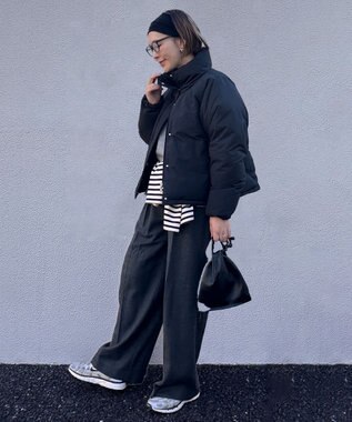 KWD 【日本製/高品質ダウン】STAND COLLAR DOWN BLOUSON ダウンブルゾン ブラック