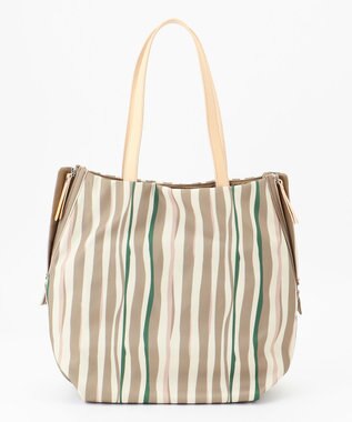 Y'SACCS 【ムック本掲載】ドローイングストライプ　トートバッグ グレージュ