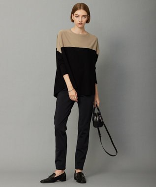 ICB 【洗える】ヴィスコースワイド プルオーバー ライトモカ×ブラック系