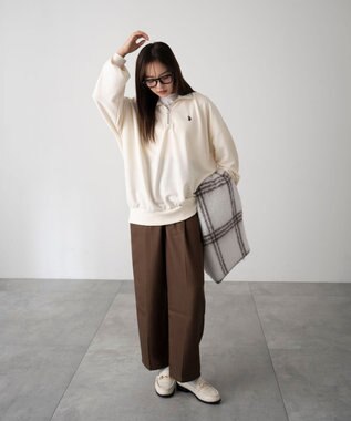 WEGO 【WEB限定/2025年秋冬新作/裾カットOK！自分サイズに調整可能/ウエストゴム/しわになりにくい/】カットプリーツパンツ ブラウン