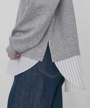 AMERICAN HOLIC シャツテールドッキングプルオーバー Light Gray Mixture