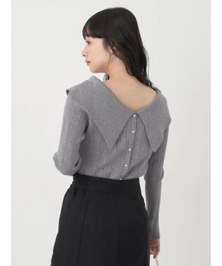 earth music&ecology ２ｗａｙビッグカラーニットプルオーバー Light Gray