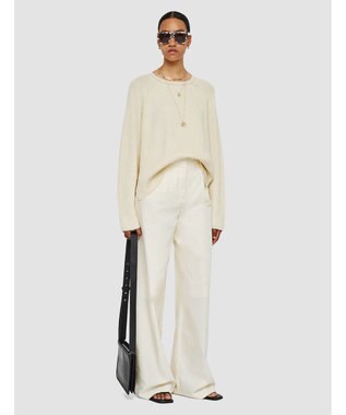 JOSEPH ソフトコットンシルク　ワイドトラウザーズ Ivory