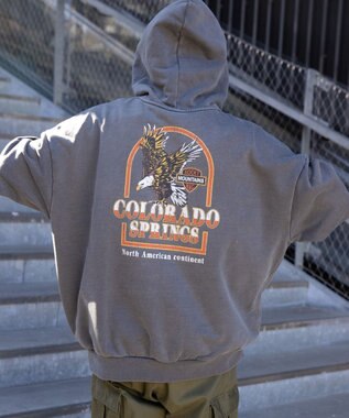 WEGO ピグメントグラフィックプルパーカー 柄1