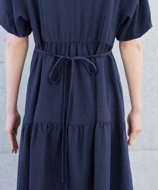 Tiaclasse リップルティアードワンピース ネイビー