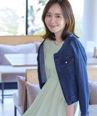 Tiaclasse 【洗える】シャーリングパフスリーブシアーワンピース ミント