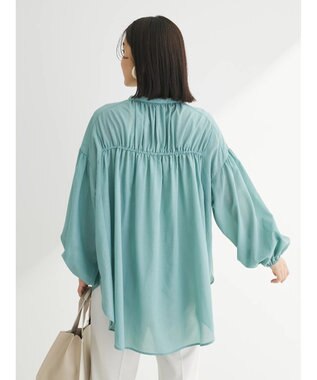 Green Parks シャーリングボリュームスキッパーチュニック Blue Green