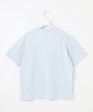 23区 【SLOW/一部店舗限定】MVSコットン  ロゴTシャツ サックスブルーxグリーンロゴ