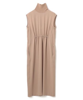 BEIGE， 【洗える】FLEUR / ニットコンビハイネックノースリーブドレス Beige