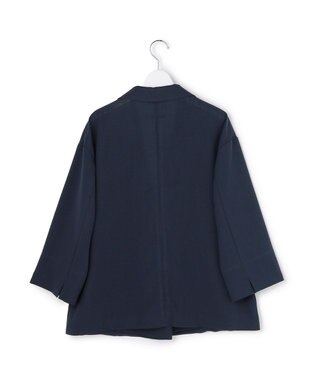 ICB 【先行予約】 ドライアセテートスラブ 8分袖ジャケット ネイビー