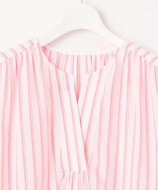 自由区 【洗える】SOMELOSテンセルスキッパー ブラウス オフ×ピンク