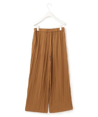 ICB 【洗える】 ハイカウントPeブロード プリーツパンツ キャメル系