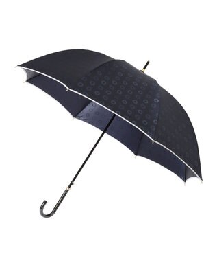 MOONBAT LANVIN en Bleu 長傘 ジャカード×パイピング ネイビーブルー