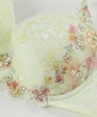 Wing ブラジャー Wing Lesiage 脇すっきりの着やせシルエット 背中の段差・脇のハミ肉軽減 【2920シリーズ】 Gカップまで対応 大きいサイズ ブラ PB2921 ウイング／ワコール グリーン