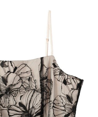 YECCA VECCA 【2点SET】フラワー柄スパンコール刺繍ドレス Ivory