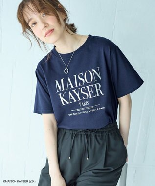  【MAISON KAYSERコラボ】箔プリントロゴ半袖Tシャツ