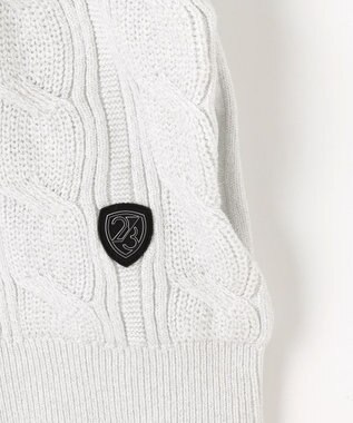 23区GOLF 【WOMEN】ラメケーブルジップアップカーディガン　防風裏地付き ホワイト系