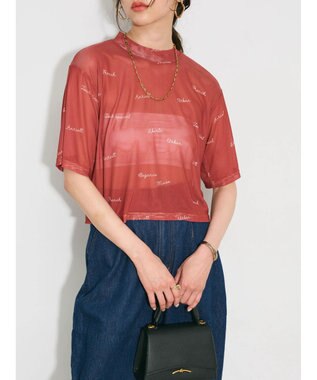 Green Parks ロゴ入りチュールトップス Red