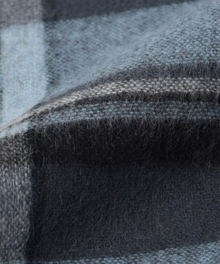 J.PRESS LADIES 【洗える】カシミヤチェック ストール ブルー系3