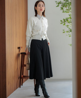 組曲 L 【WEB限定色あり】ELENA パールボタン ニットジャケット パールホワイト系