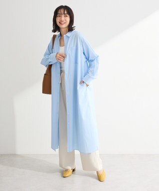 Green Parks ＵＶカットシャツワンピース Sax